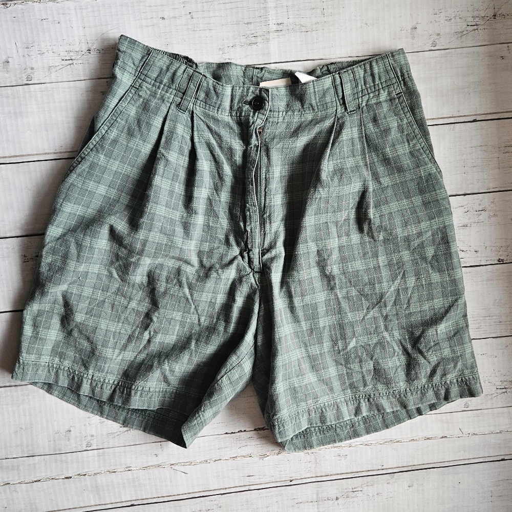 Vintage Woolrich Green Plaid Shorts‎ Size 10/28